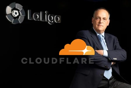 Javier Tebas, LaLiga, Cloudflare