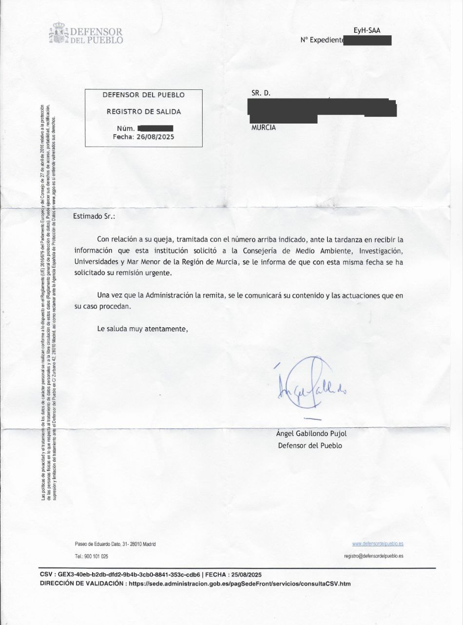 carta del Defensor del Pueblo