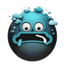 Ilustración de una boina de contaminación con expresión preocupada