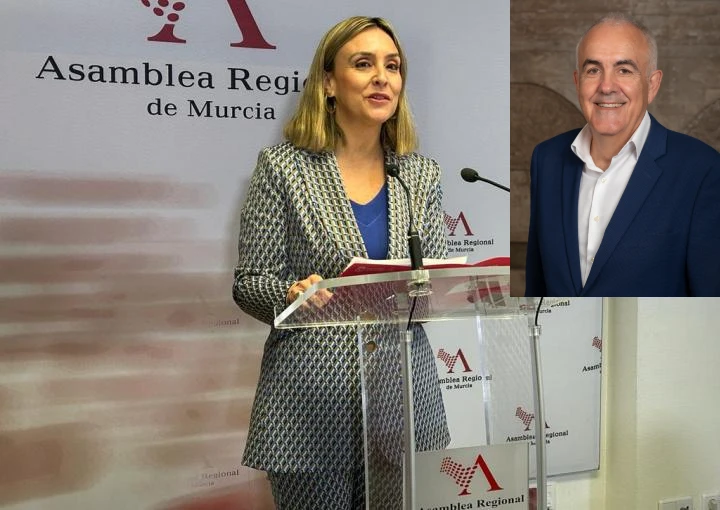Diputado de la oposición en Murcia, Alfonso Baños y la consejera Concepción Ruiz Caballero