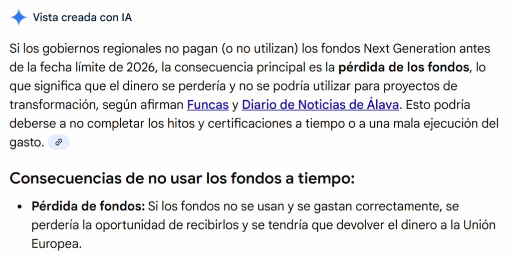 consecuenias de la no ejecución de las ayudas