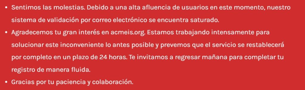 Servidores saturados